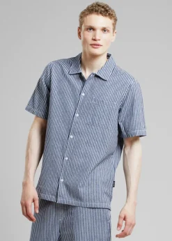 Dedicated Shirt Brantevik Work Stripe Blue