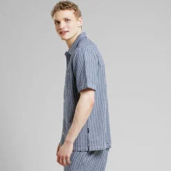 Dedicated Shirt Brantevik Work Stripe Blue