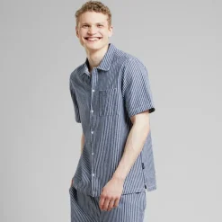 Dedicated Shirt Brantevik Work Stripe Blue