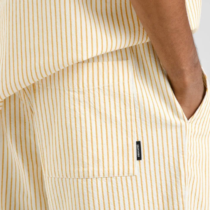 Dedicated Vejle Work Stripe Yellow Shorts