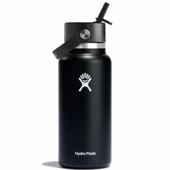 Hydro Flask 32oz Wide Flex Straw Cap Black Trinkflasche