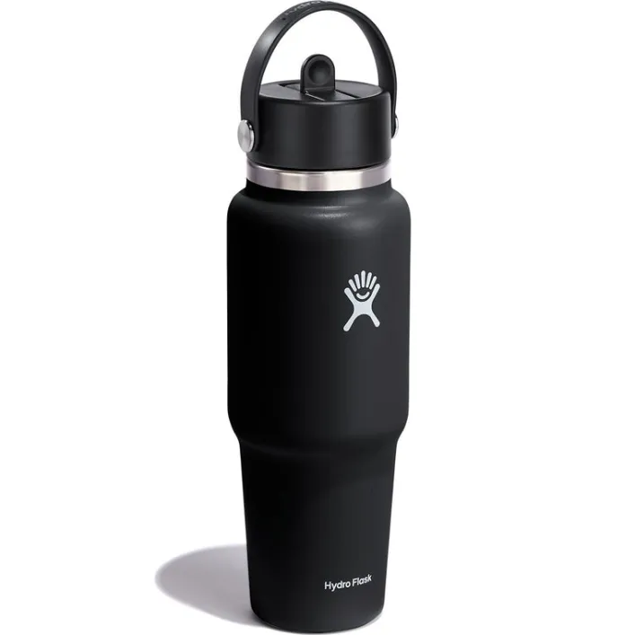 Hydro Flask 32oz Wide Flex Straw Travel Schwarz Trinkflasche