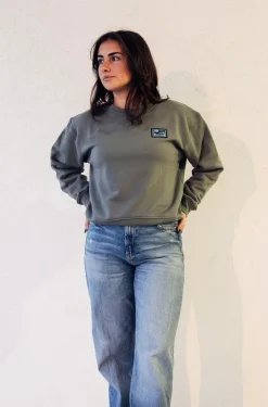 Palu Damen Sweatshirt Cropped Label Comfort