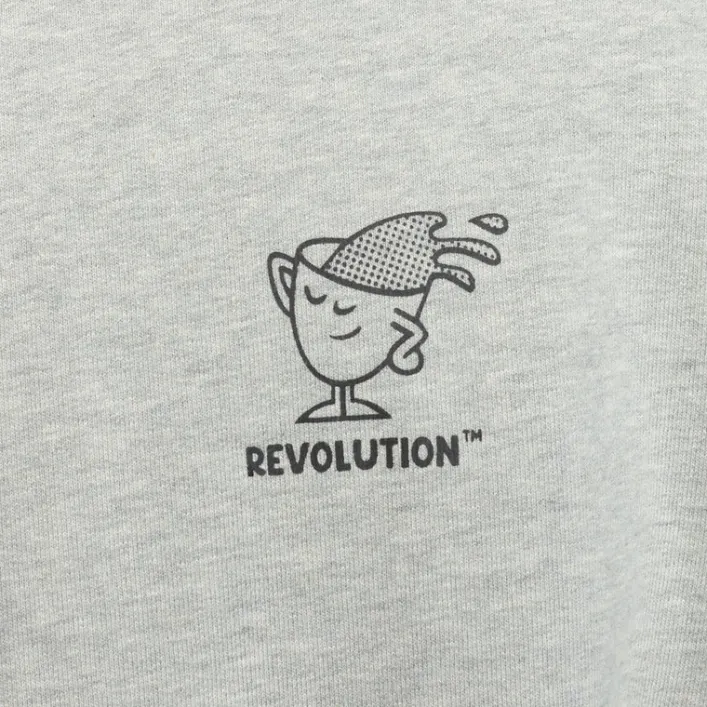 Revolution – Graumelierter Rundhalspullover mit Aufdruck