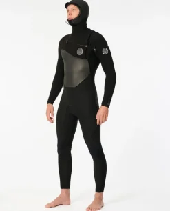 Rip Curl Flashbomb 6/4 Neoprenanzug mit Kapuze und Brustreißverschluss
