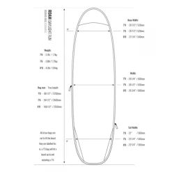 ROAM Boardbag Surfboard Daylight Funboard 7.0