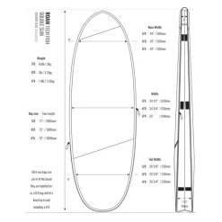 ROAM Boardbag Surfboard Tech Bag Doppel Fish 5.8
