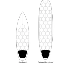 RSPro HexaTraction Surfboard-Griff, transparent