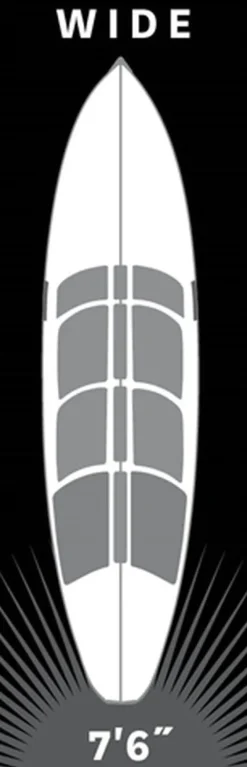 SurfCo Hawaii Wachsmatten-Set – 7'6" Shortboard – breit